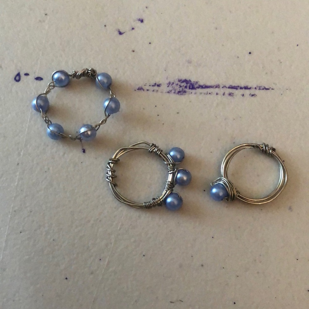 Blue Pearl Rings